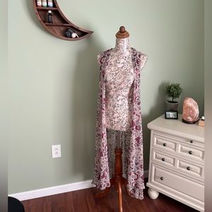 Boho chiffon duster vest.